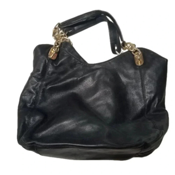 Michael Kors Lilly Black Leather Hobo  Bag 35T0GLLT3L - Picture 1 of 15